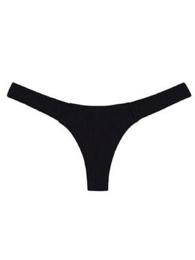NWT Montce Swim Uno Bottom Black Ribbed Added Coverage Size M